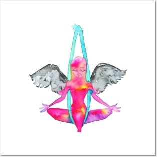 Aerial Yoga Angel Posters and Art